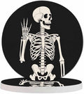 Human Skeleton Posing Drink Coaster for Tabletop Protection Happy Skeleton Rock Skull Non-Slip Cups Place Mats Home Decor Diatomite Material for Men Women