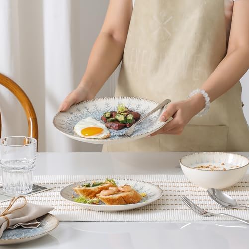 DOMICREVERY Ceramic Dinnerware Sets for 4, 12 pcs Plates and Bowls Sets - Image 6