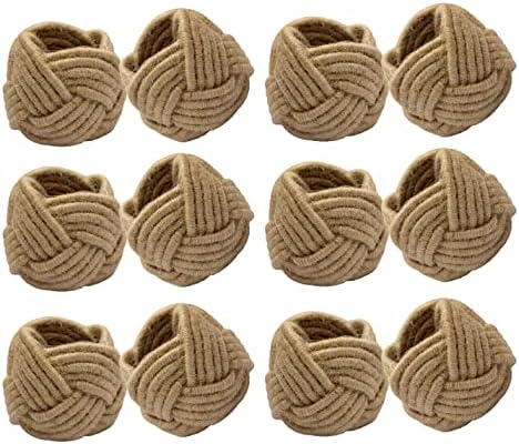 COTTON CRAFT Jute Napkin Ring - 12 Pack Handmade Nautical Knot Napkin Rings by COTTONCRAFT
