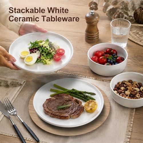 4 Pack Matte Ceramic Dessert Plates, 6 Inch White Appetizer Plates - Image 6