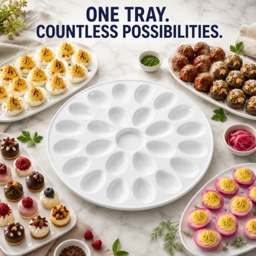 HIC Kitchen Deviled Egg Dish, 13.25-Inch, Fine Porcelain, Holds 24 - Image 7
