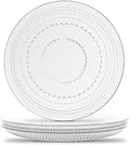 Clear Hobnail Dinner Plates Set of 4 Pressed Glass 10.5 Inch by Yungala