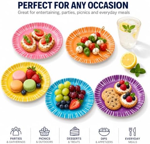 French Bull Melamine Assorted Plates-6 Piece Set -Melamine Dinnerware-Platter, Serving, Party, Platter, Dish (6" Appetizer Plate, Fringe) - Image 7