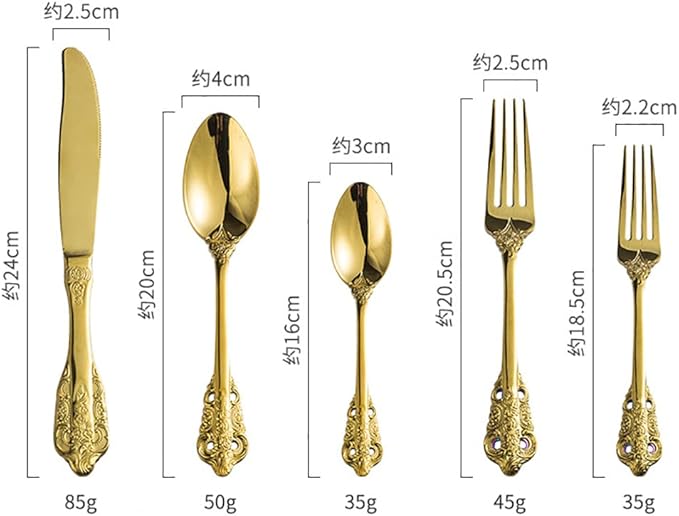 Gold Silverware Set for 12 Premium 18/10 Stainless Steel Flatware Set Palace Style 60 Piece Cutlery Tableware Utensils Embossed Decorative Handle Knives Forks and Spoons for Home Christmas Wedding