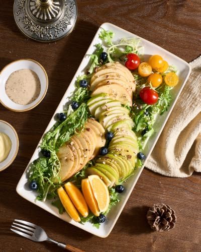 famiware Serving Platters for Food, 14.09"x7.48", 2-Pack, Cappuccino White - Image 3