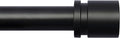 Curtain Rods for Windows 16 to 28 or 40 Inches Max Adjustable Length 1 Inch Diameter Window Curtain Rod with Aluminium Finials, Black