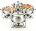 HEADMALL Chafing Dishes for Buffet 4 Pack, 6QT Gold Food Warmers for Parties Buffet Servers, Warming Trays for Wedding, Birthday Party or Holiday Celebration (4, Silver) by HEADMALL