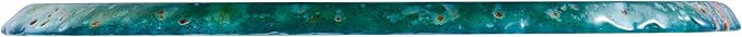 Luxury Lane Large Natural Brazilian Agate Slice Geode Rock Stone Drink Coaster with Wood Holder 4.7-5.5 inch Centerpiece Table Decoration, Emerald Green