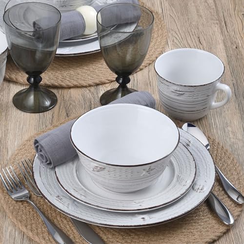 Pfaltzgraff Trellis Coastal 16-Piece Dinnerware Set, Service For 4, White - Image 5