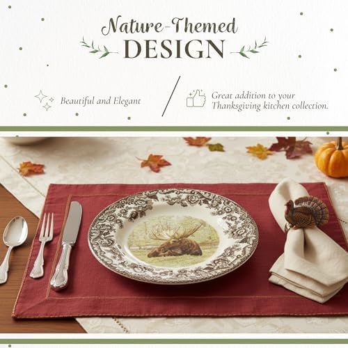 Spode Majestic Moose 6" Bread and Butter Plate - Wildlife Holiday Accent, Rustic Cabin Decor for Appetizers or Rolls, Fine Earthenware - Microwave, Dishwasher, Oven Safe, Made in England - Image 3