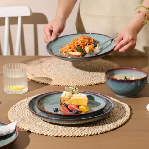 DOMICREVERY Ceramic Dinnerware Sets for 8, 24-Piece Plates and Bowls Sets - Image 5