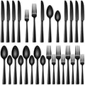 Stapava 20 Pcs Black Silverware Set, Food-Grade Stainless Steel Flatware Set for 4 Mirror Polished Cutlery Utensil Sets Include Dinner Knives Spoons and Forks Set Dishwasher Safe for Home Restaurant by StapavaSilverwareSet