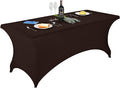 LZY Spandex Fitted Stretch Table Cover for 6 ft or 4ft or 8ft Folding Table, Rectangular Cocktail Tablecloth, Perfect for Party or Banquet