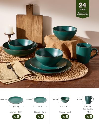 Famiware Venus Dinnerware Sets with Mugs, Ceramic Plates and Bowls for 6 - Image 5