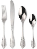 Vintage Silverware Flatware Set for 12, European Classic Style 48 Pieces Stainless Steel Tableware Cutlery Set,Fine Kitchen Utensils for Wedding Restaurant Hotel Christmas