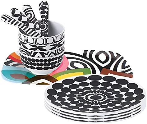 French Bull Plates - 4 Piece Set - 9 inch Melamine Salad Plates Set of 4 - Melamine Dinnerware for Indoor and Outdoor - Foli - Image 3