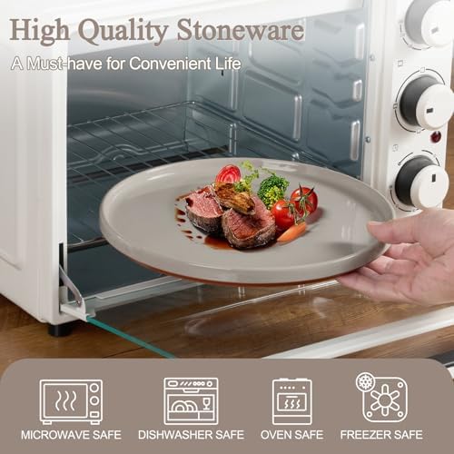 LIANYU Plates and Bowls Sets, 24 Pieces Stoneware Dinnerware Set for 8 - Image 4