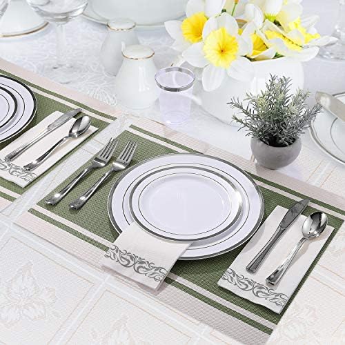 FOCUSLINE 175 Pieces Silver Dinnerware Set for 25 Guests - Image 4