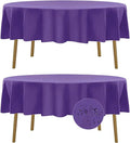 Fokitut 2 Pack Waterproof Round Tablecloth, 90 Inch, Stain Resistant and Wrinkle Polyester Table Cloth, Fabric Table Cover for Kitchen Dining, Wedding, Party, Holiday Dinner-Purple