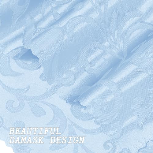 12 Pack Baby Blue Damask Satin Napkins 17 x 17 Inch - Image 7