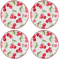 UP Cherry Melamine Round Dessert Plates, Small Serving Plates, for Appetizer, Snacks, and Side Dishes, Red, 6 Inch, Set of 4 by UPware