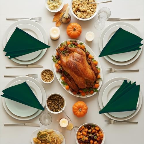 Utopia Home [24 Pack, Hunter Green] Cloth Napkins 20x20 Inches, 100% Polyester Dinner Napkins with Hemmed Edges, Washable Napkins Ideal for Parties, Weddings and Dinners - Image 2