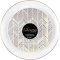 PLASTICPRO 64 Pack Elegant Disposable Plastic Plates Combo Set Includes 32 Dinner Plates and 32 Salad Plates Heavy Duty Fancy Party Plates Gold and Black Zig Zag Design by PLASTICPRO
