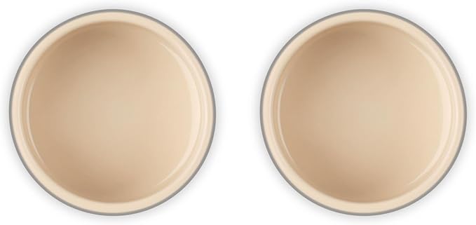 Le Creuset Stoneware Round Ramekin Straight Wall Set of 2, 7 oz. Each, Oyster