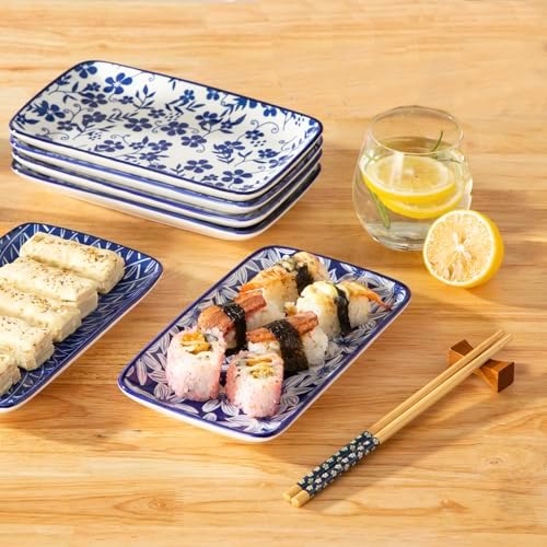 vancasso Selene Rectangular Salad Plates 8.5"x5.1"Inch, Set of 6 - Image 2