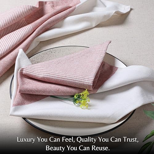 Rust Cotton Cloth Napkins Set of 12, 18x18 Inch - Image 2