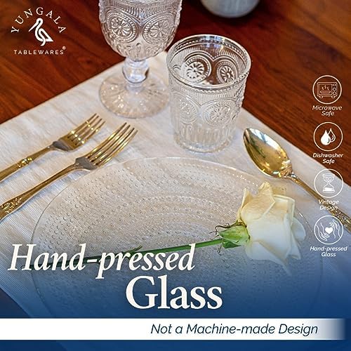 Clear Hobnail Dinner Plates Set of 4 Pressed Glass 10.5 Inch - Image 6