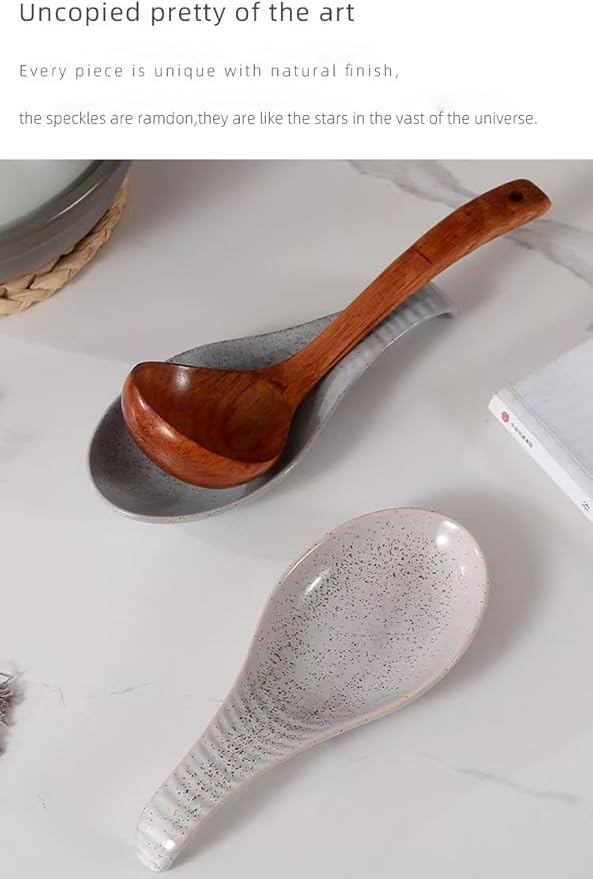 Spoon Rest for Stove Top, Ceramic Spoon Holder Large 9 Inches, Spault Rest for Kitchen Counter Coffee Spoon Holder Cooking Utensil Rest, Farmhouse Kitchen Décor, Christmas Gift, Green