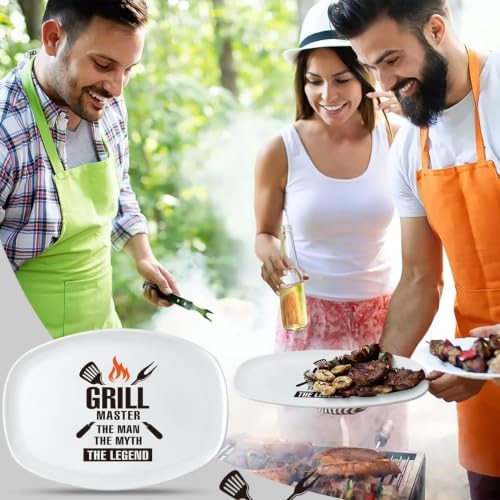 R HORSE Melamine Grill Platter Gift, BBQ White Oval Serving Tray Plate - Image 5