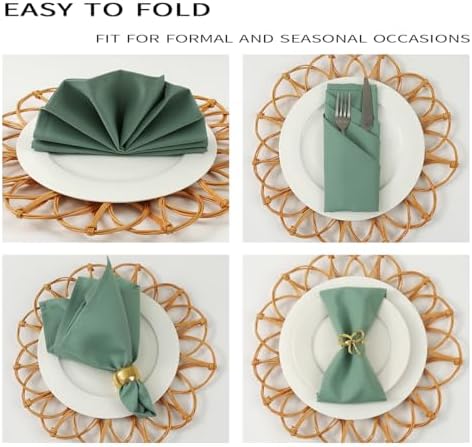 Cloth Napkins Set of 8,18x18 inch,Dinner Napkins Made of 100% Microfiber,Washable, Iron Free,Soft,Wrinkless,Easy to Fold(sage) - Image 5