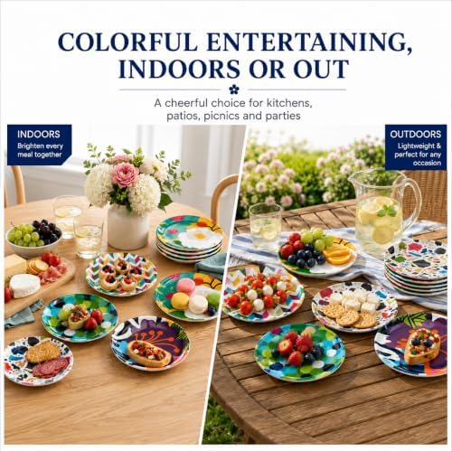 French Bull Melamine Assorted Plates-6 Piece Set -Melamine Dinnerware-Platter, Serving, Party, Platter, Dish (6" Appetizer Plate, Assorted) - Image 7