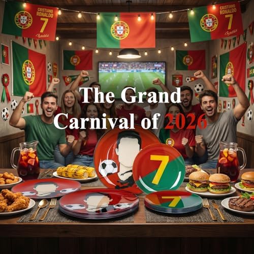 I00000 20 Pcs Red Plastic Soccer Plates, Disposable Plates for Soccer Party - Image 4
