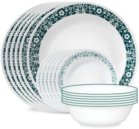 Corelle Penelope 18-Piece Dinnerware Set, Service for 6 by Corelle
