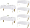Fokitut 6 Pack Rectangle Tablecloth, 60x102 Inch, Stain Resistant and Wrinkle Polyester Table Cloth, Fabric Table Cover for Kitchen Dining, Wedding, Party, Holiday Dinner-White