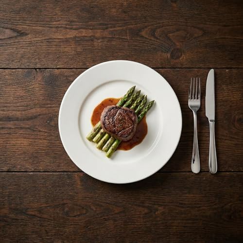 Ceramic Dessert Plates Set of 6, White Porcelain Round Shaped Dinner Plates, 8 Inch Small Salad Appetizer Plates, Dishwasher Microwave Oven Safe - Image 4
