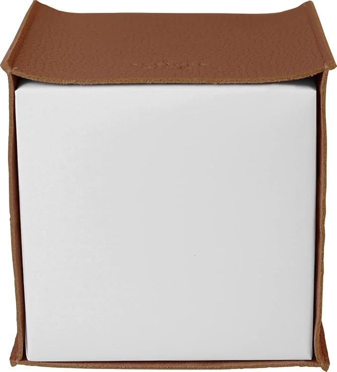 Carrotez Tissue Box Cover, [Refined] Modern PU Leather Square Tissue Box Holder - Decorative Holder/Organizer for Bathroom Vanity Countertop, Night Stands, Office Desk & Car 5"X5"X5" - Camel
