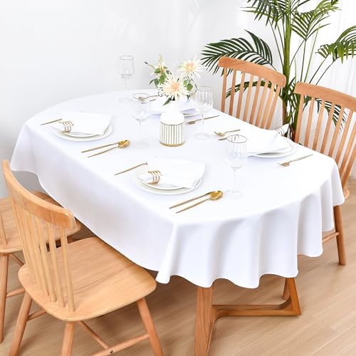 Wolkemer Set of 4 White Cloth Napkins 17 x 17 Inches Solid Washable Polyester Dinner Napkins with Hemmed Edges for Dinners Parties Weddings Banquets Events Table Decoration - Image 5