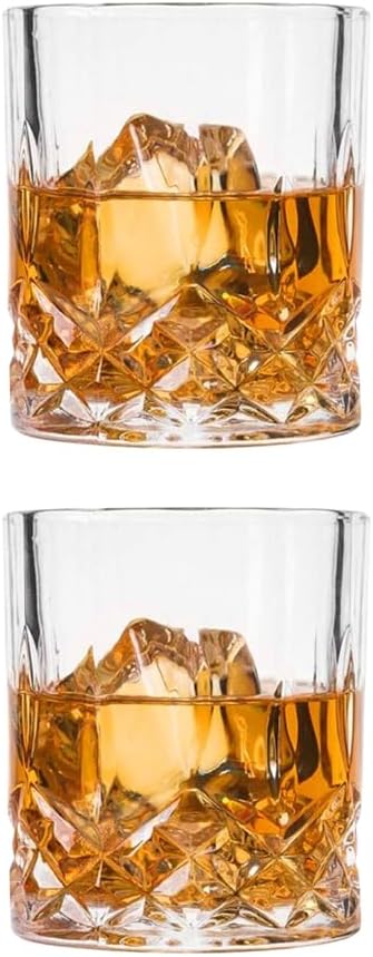 Set of 2 Crystal Whiskey Glasses - 11 oz Double Old Fashioned Tumbler, Perfect for Bourbon, Vodka, and Cocktails (Set of 2)