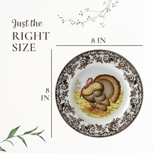 Spode – Woodland – Turkey Salad Plate - Brown/White - Image 3