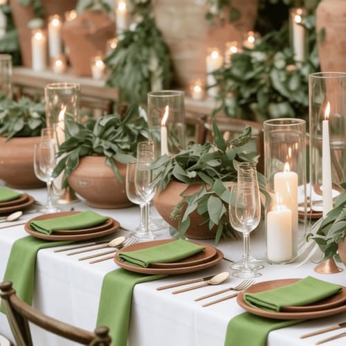 Cloth Napkins Set of 8,18 x 18 inch,Made of 100% Microfiber,Washable,Soft, Wrinkless,Easy to Fold(Green) - Image 6