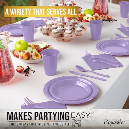 Exquisite 350 Pcs Lavender Plates and Napkins Party Supplies Plate Sets - Image 4