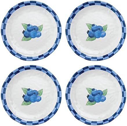 Supreme Housewares 4-Piece 6 Inch Melamine Dessert Plates Appetizer Dinner Plates Small Serving Plates Party Plates Round Plate for Dessert Snack Fruit Side Dishes (Blueberry) by SupremeHousewares