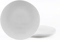 10.5 inch Dinner Plate Set of 6, Round Opal Glass Geometric Faceted White Dinnerware Plates, Dishwasher and Microwave Safe