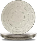 Smokey Black Hobnail Dinner Plates Set of 4 Pressed Glass 10.5 Inch by Yungala