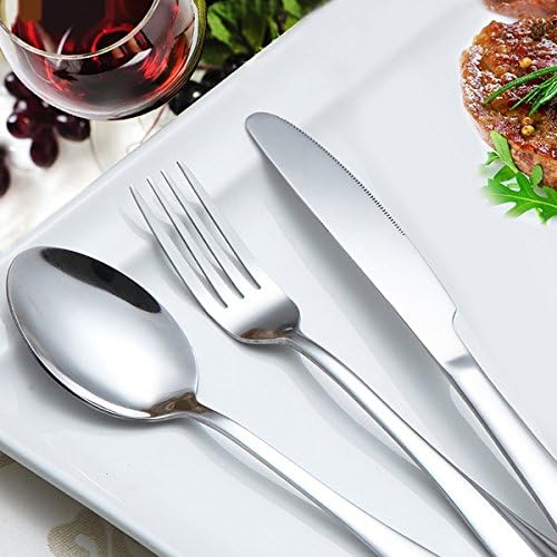 HornTide 12-Piece Flatware Sets Dinner Knife Fork Spoon, 3-Piece Place Setting Service for 4 Person Stainless Steel Mirror Polishing, Ideal for Home, Kitchen and Restaurant - Image 2