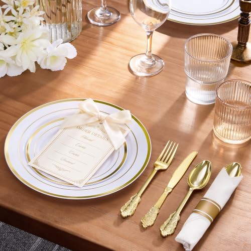 Goodluck 400PCS Gold Fancy Wrapped Silverware Set Disposable - Image 4